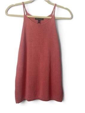 Banana Republic Coral Pink Cotton Knit Sleeveless Tank Top